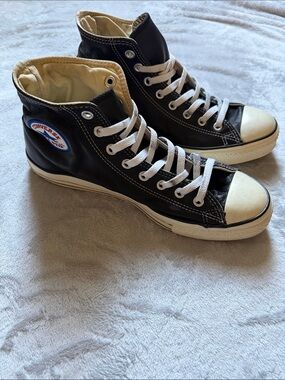 Converse Chuck Taylor All Star Leather High Top Black & White Sneakers